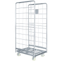 Professional customized folding rolling wire mesh storage cage/Folding cart roll container/Foldable cage cart